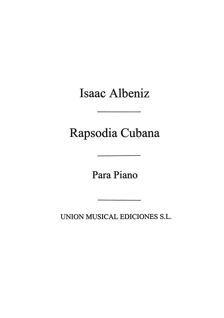 Rapsodia Cubana Op.66 For Piano